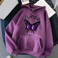 thumbnail image 2 of TAIAOJING Women's Print Long Sleeved Sweatshirt Blouse Pullover Solid Color Hooded, 2 of 4