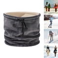 thumbnail image 3 of Windproof Face Cycling Drawstring Neck Warmer Winter Weather Outdoor Motorbike Riding Windproof Warm Multifunction Plush Face Guard Hat Neck Gaiter, 3 of 8