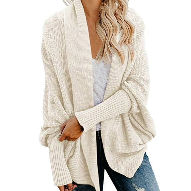 Women's Open Front Cardigans Casual Batwing Sleeve Lightweight Knit Sweaters Jackets Slouchy Oversized Outerwears