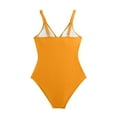 thumbnail image 5 of Loopsun Womens Swimsuits, Summer Swimsuit for Women, Women's Solid Double Thin Strap Pleated Swimsuit Yellow S, 5 of 5