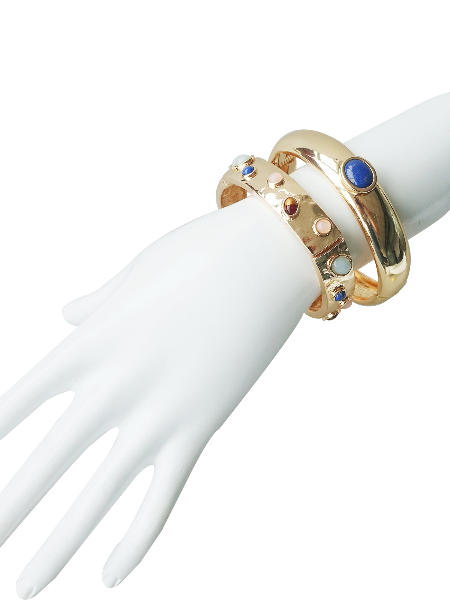 Time and Tru Women's Gold Plated Metal 2 piece Bangle Sets