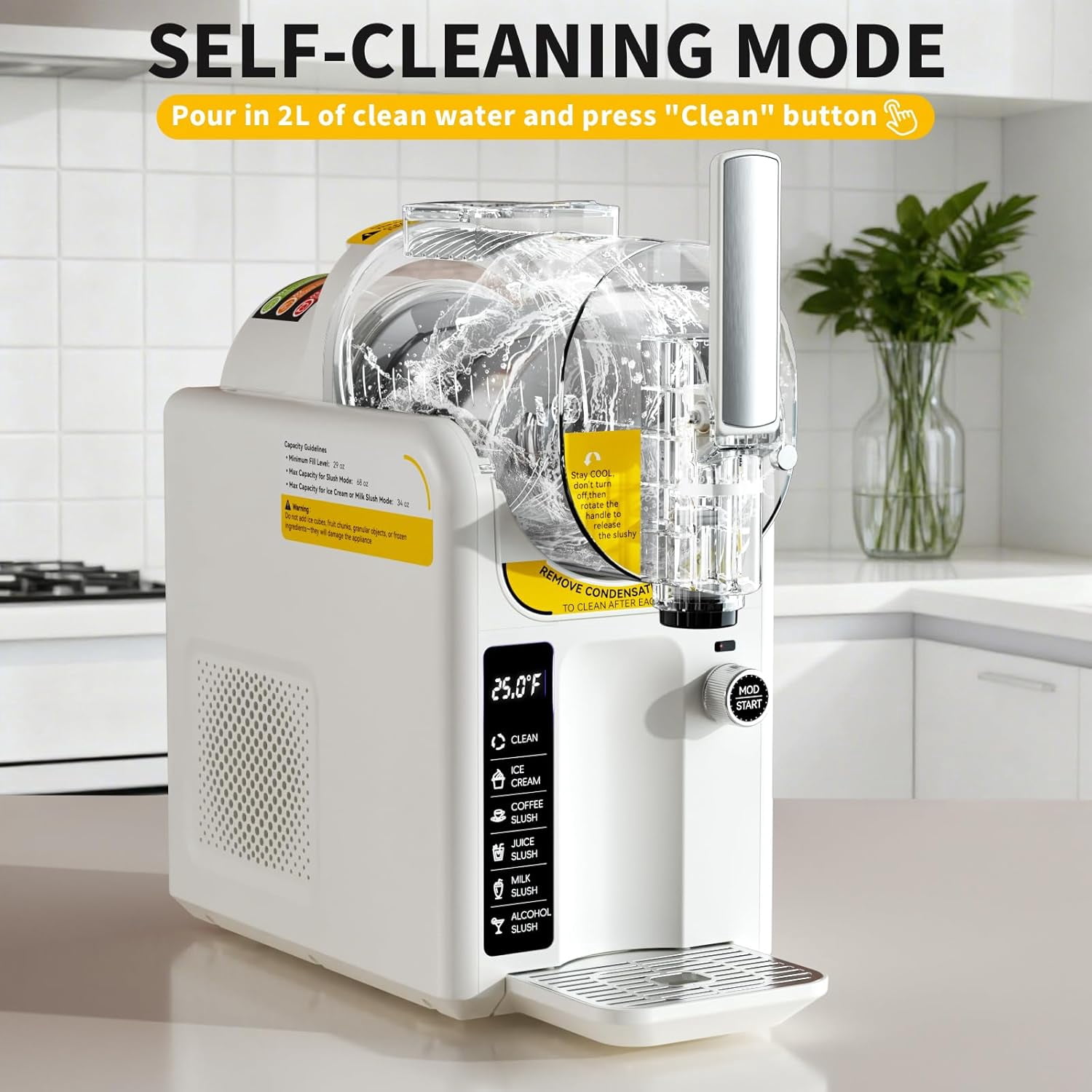 5 Preset 2 IN1 Ice Cream Maker Slushie Machine for Home - 88oz Slushy Machine Maker No Ice Needed Self Cleaning, Frozen Drink Machine