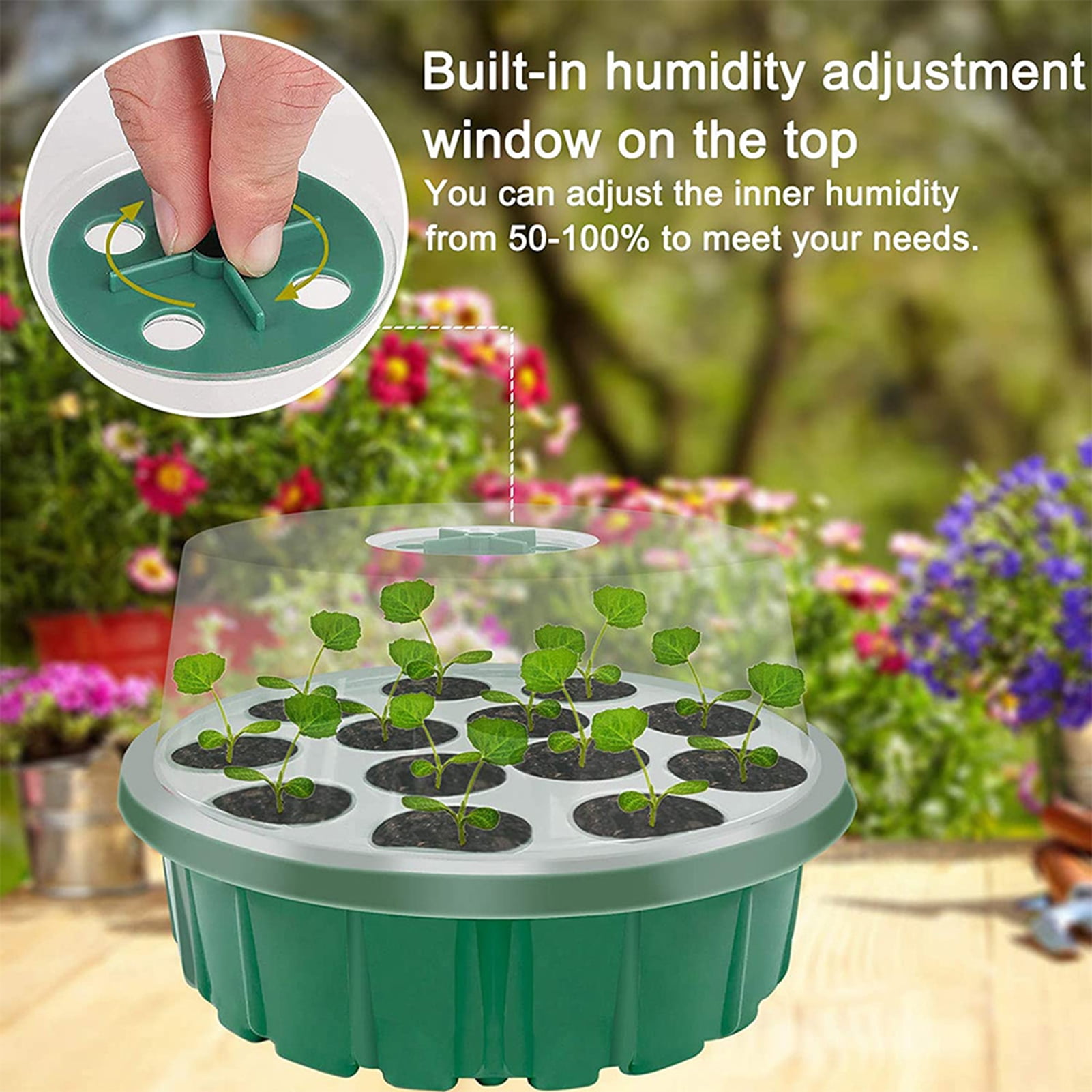 3/5PK Seed Propagator Tray Set Plant Seedling Starter Adjustable Humidity Dome 