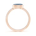 thumbnail image 2 of ANGARA Natural Bezel-Set Oval 1.5 ct London Blue Topaz and Diamond Ring in 14K Rose Gold for Women (Size-8x6mm) | November Birthstone Jewelry for Women | London Blue Topaz Ring (Ring Size- 6.5), 2 of 10