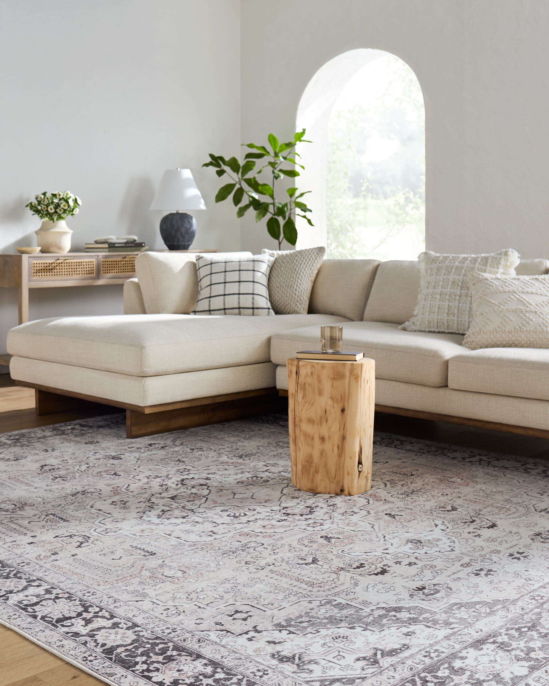 My Texas House Washable Laine Beige 7'6" x 9'5" Washable Area Rug