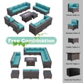 thumbnail image 7 of ALAULM 15-Piece Aluminum Weatherproof Outdoor Conversation Sets with Fire Pit Table, Blue/Brown, 7 of 7