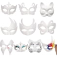 thumbnail image 1 of 50 máscaras de papel maché sin pintar, máscaras de mascarada en blanco, máscaras de papel maché de media cara blanca para fiestas de Halloween, fiestas de disfraces,, 1 of 8