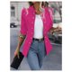 thumbnail image 3 of Blazer SweatyRocks para mujer, con botones abiertos en la parte delantera, poliéster rosa intenso, 3 of 6