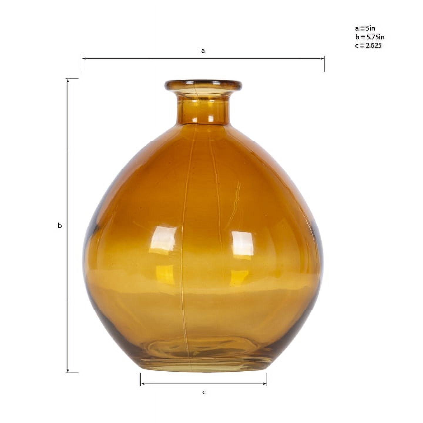 Home Decor Collection 5.7" Amber Translucent Glass Indoor Tabletop Vase by Home Decor Collection