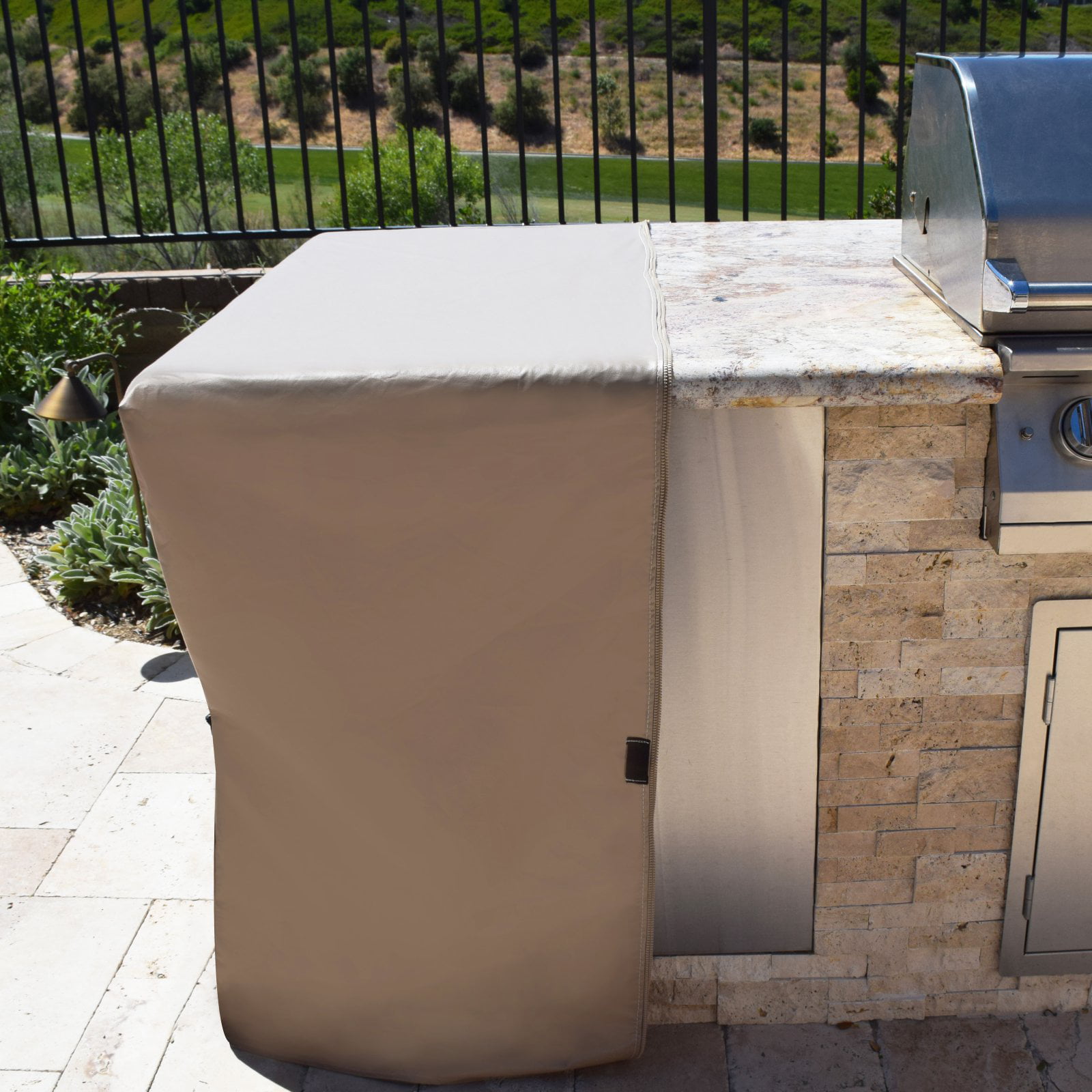 One Piece Only Tan 12 L x 44 W x 40 H Protective Covers 1427-TN Outdoor Kitchen 12 Extension Dura-Grill HD Vinyl Cover 