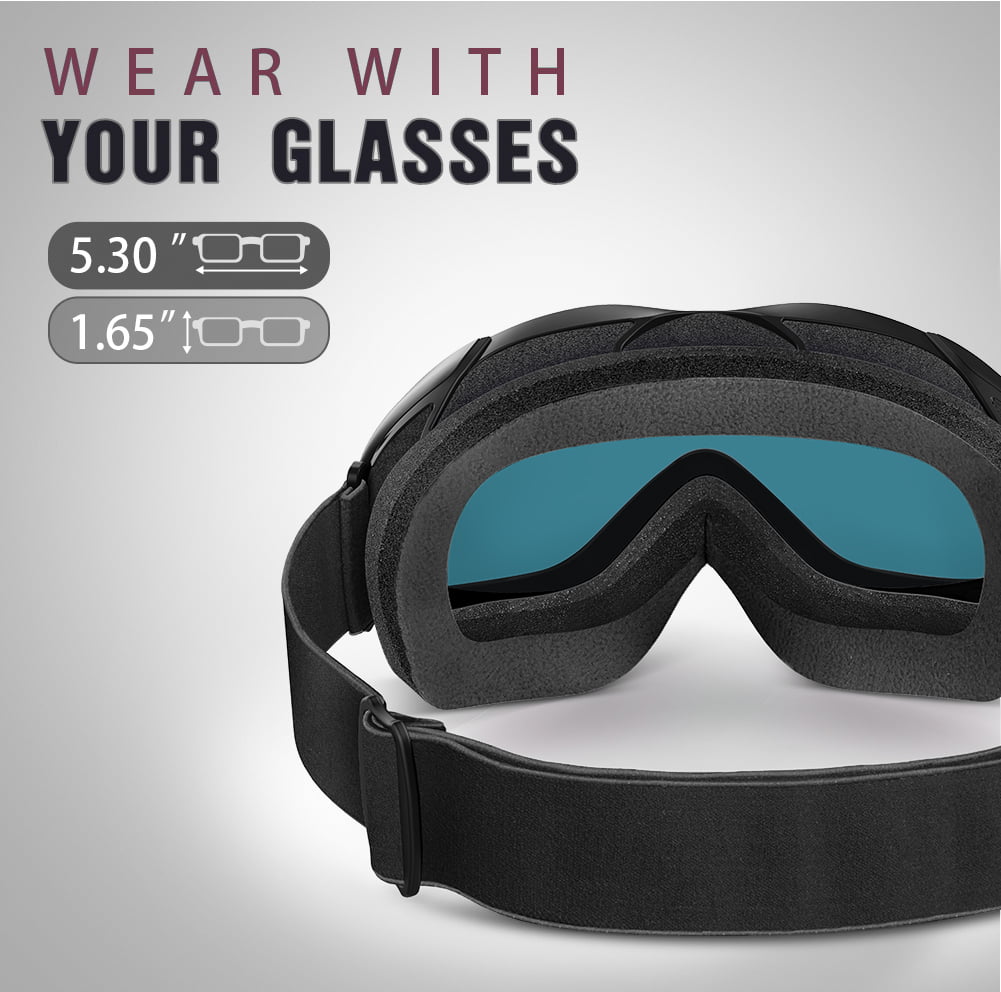 Gafas de esquí OTG para hombres y mujeres, máscara de Snowboard, gafas de  esquí UV400, protección contra la nieve, gafas para adultos, doble  antivaho, cilíndrico