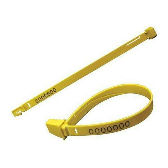 Elc Security Products Strap Seals,Yellow,Unfinished,PK250 070H19PPYL
