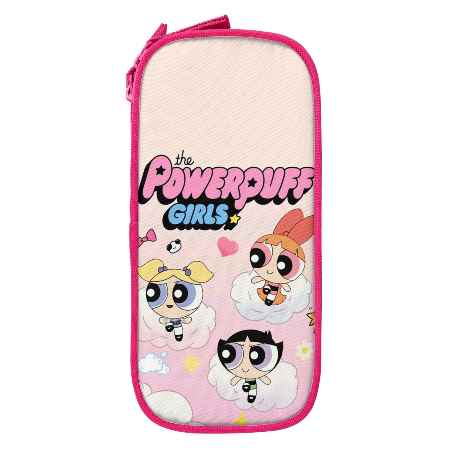 The Powerpuff Gi-rls Pencil Case Large Capacity Pencil Pouch Pen Bag Office Stationery Organizer Travel Makeup Bag Pink