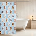 thumbnail image 3 of Erosebridal Lion Shower Curtain 72Wx78L for Boys Girls, Blue Patchwork Waterproof Bath Curtain, 3 of 5
