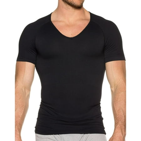 

Men s Svelte 7106 Shapewear 360 Stretch Compression V-Neck Tee (Black L)