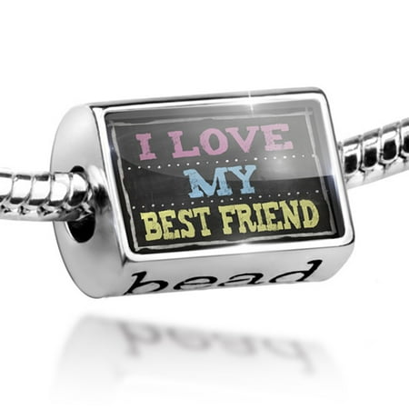 Bead Chalkboard with I Love my Best Friend Charm Fits All European (Best Price For Simply Fit Board)