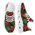 thumbnail image 1 of Zapatos planos con estampado de hojas de marihuana en 3D para mujer, zapatillas cómodas con cordones, calzado ligero, 1 of 6