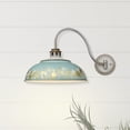 thumbnail image 2 of Golden Lighting Kinsley 1-light Swing Arm Wall Lamp in Antique Teal shade, 2 of 7