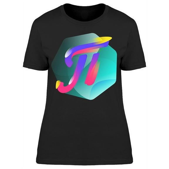 Symbol Pi Gradient Color Emblem T-Shirt Women -Image by Shutterstock, Female Large