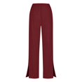 thumbnail image 5 of Womens Elastic High Waisted Palazzo Pants Casual Wide Leg Long Lounge Pants Spring Flowy Trousers with Pockets Ladies Comfy Plus Size Trendy Outfits Lightweight Cute Fashion Dressy Clothes, 5 of 6
