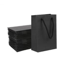 thumbnail image 1 of Bolsas de papel Kraft, Bolsas de regalo de papel Kraft 25 PCS Bolsas de regalo de papel pequeñas con asas Bolsas de papel negras a granel, 1 of 7