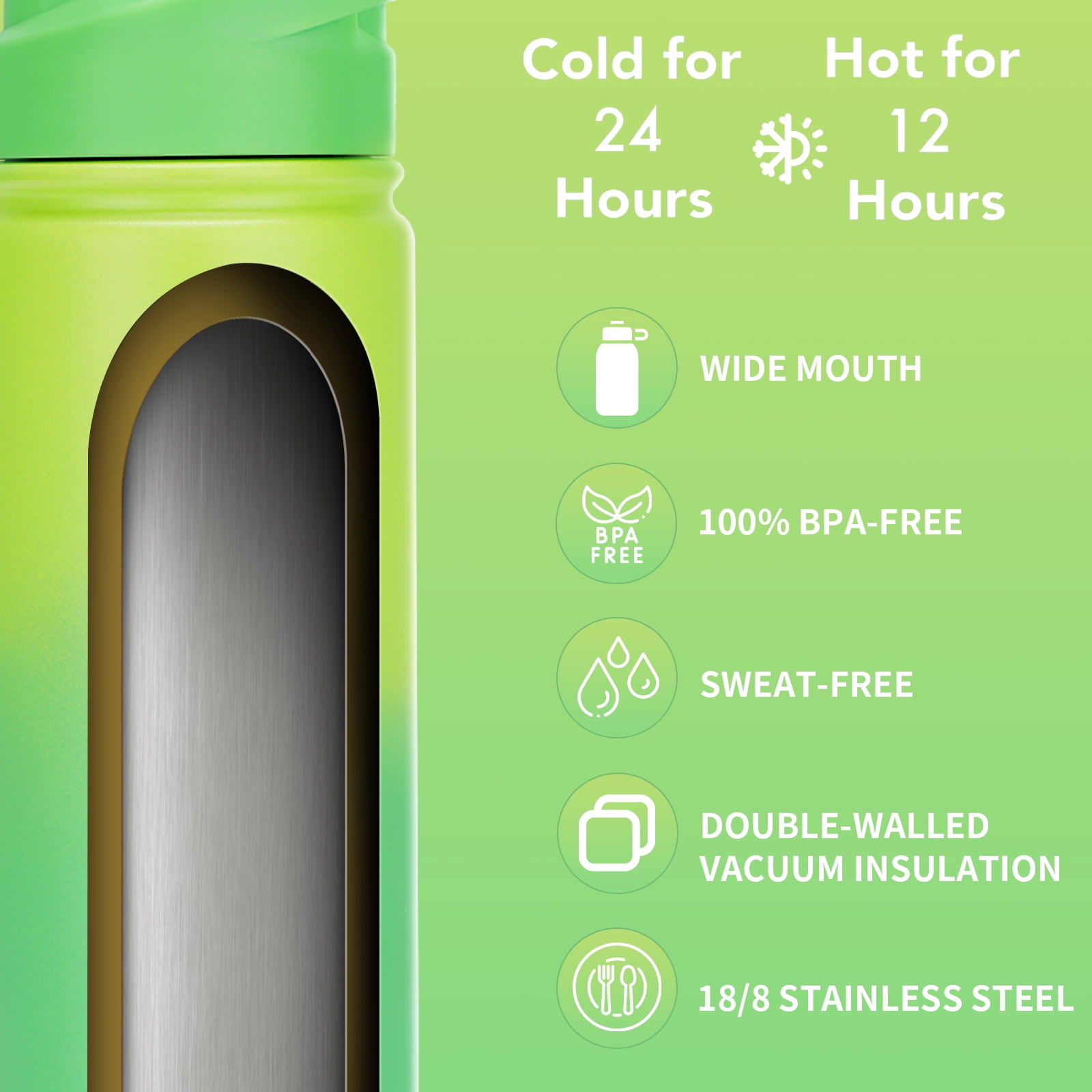 mininoo Kids Water Bottle for School, 16oz Stainless Steel Insulated Water Bottle Kids with Straw Lid for Girls, Boys