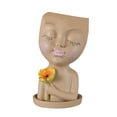 thumbnail image 2 of Resina Cabeza Humana Estatua Maceta Adorno Chica Arreglo Floral Florero (Caqui) Tmvgtek Libre de BPA, 2 of 8