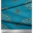 thumbnail image 2 of Soimoi Poly Georgette Fabric Leaves & Sacred Geometry Geometric Print Sewing Fabric Yard 52 Inch Wide, 2 of 3