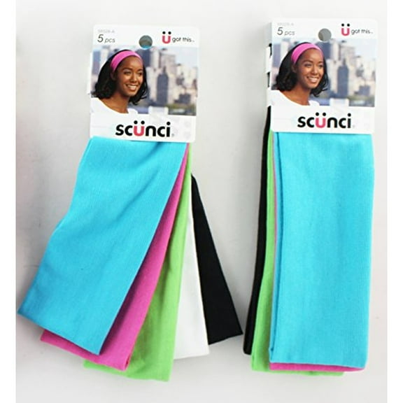 Scunci Effortless Beauty Head Bands, 5 Count (Pack of 2)