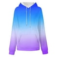 thumbnail image 3 of Women's Hoodies Plus Size Sweatshirt Pullover Fashion Gradient Printed Hooded Sweatshirts Fall Winter Long Sleeved Coat Tops Casual Loose Hoody Outwears with Pocket, 3 of 5
