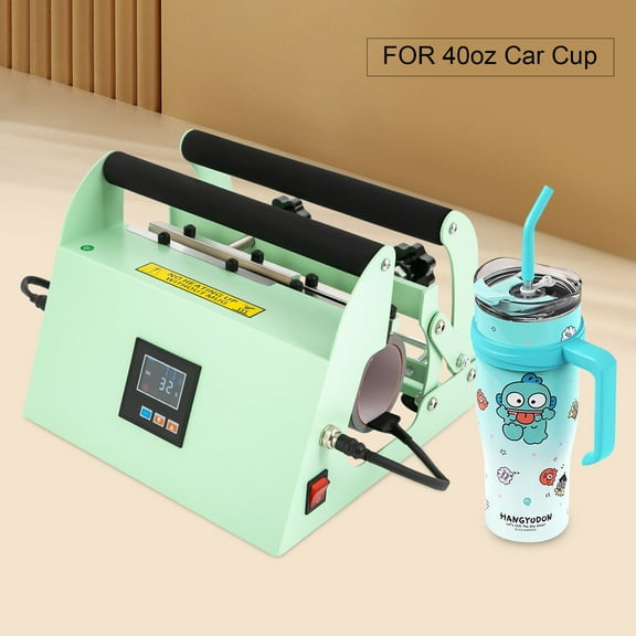 Shzicmy 110v Light Green 40oz Car Cup Mug Press Heat Machine 12.87*12.32*9.37inch NEW