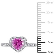 Everly Womens Created Sapphire Sterling Silver Ring