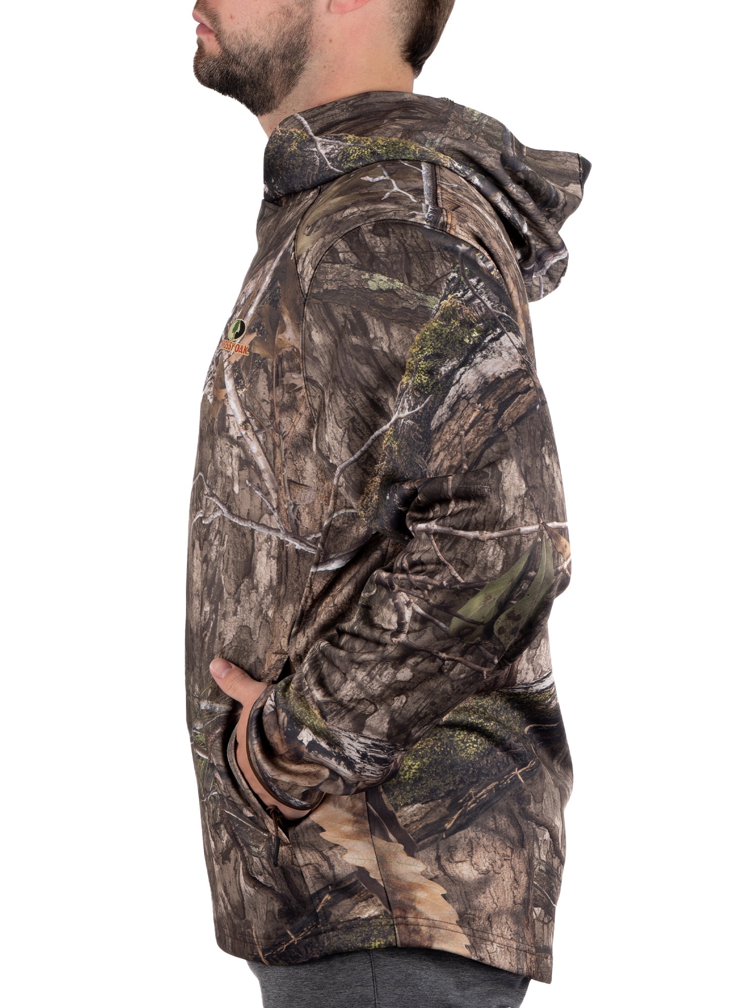Men's Camo Hunting Performance Hoodie Pullover Sweatshirt by Mossy Oak, Sizes S-3XL