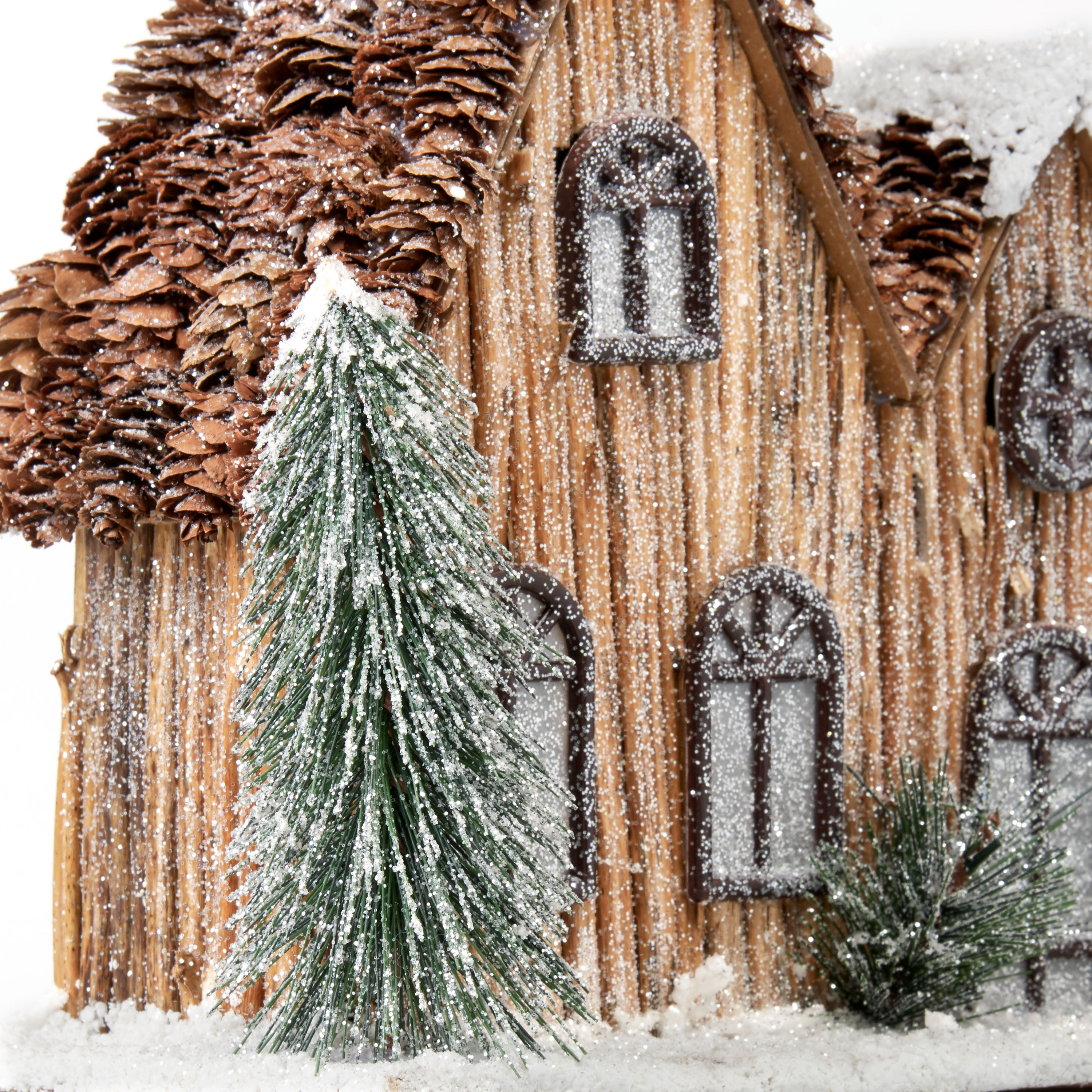 Holiday Time Christmas Multicolor Natural house with Snow Decoration - image 2 of 3