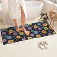 thumbnail image 4 of Pioneer Flower Floral Print Pattern Bathroom Rugs Mat, Non Slip Microfiber Bathroom Rug with Rubber Backing, Soft Mats for Bathroom Floor Tub Shower, 24"x60", 4 of 5
