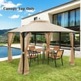 thumbnail image 6 of Costway 10' x 12' Patio Gazebo Replacement Top Cover 2-Tier Canopy CPAI-84 Outdoor Beige, 6 of 10