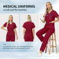 thumbnail image 6 of VIAOLI Women's Scrubs Set - Stretchy Medical Uniform with Pockets, for Nurses & Doctors, S-XXL, Multi-Color, 6 of 7