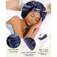 thumbnail image 2 of Double Layer Satin Hair Bonnet with Tie Band, Reversible Silk Sleep Cap, Soft Breathable Night Hair Wrap for Curly Natural Hair Daily Hair Care, 2 of 8