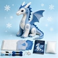 thumbnail image 5 of Winter Animal DIY Sewing Kit For Beginners, 3D Stuffed Ice Dragon Plush Craft With Pre Cut Felt, Complete Handmade Sewing Supplies For Home Decor And Gift, Ice Dragon (Multicolor, 20*15CM), 5 of 5