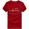 thumbnail image 3 of LEBONYARD Womens Tops Casual Clearance,Unisex T-shirt Printed Pattern Casual Fashion Soild Color Short Sleeve Tops Red M, 3 of 6