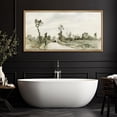 thumbnail image 3 of IDEA4WALL Extra Large Framed Canvas Print Wall Art Countryside Watercolor Tranquil Farm Retro Fine Art Monochrome Pattern Vintage Wall Decor Oversized Artwork Relax/Calm for Living Room - 60"x30", 3 of 5