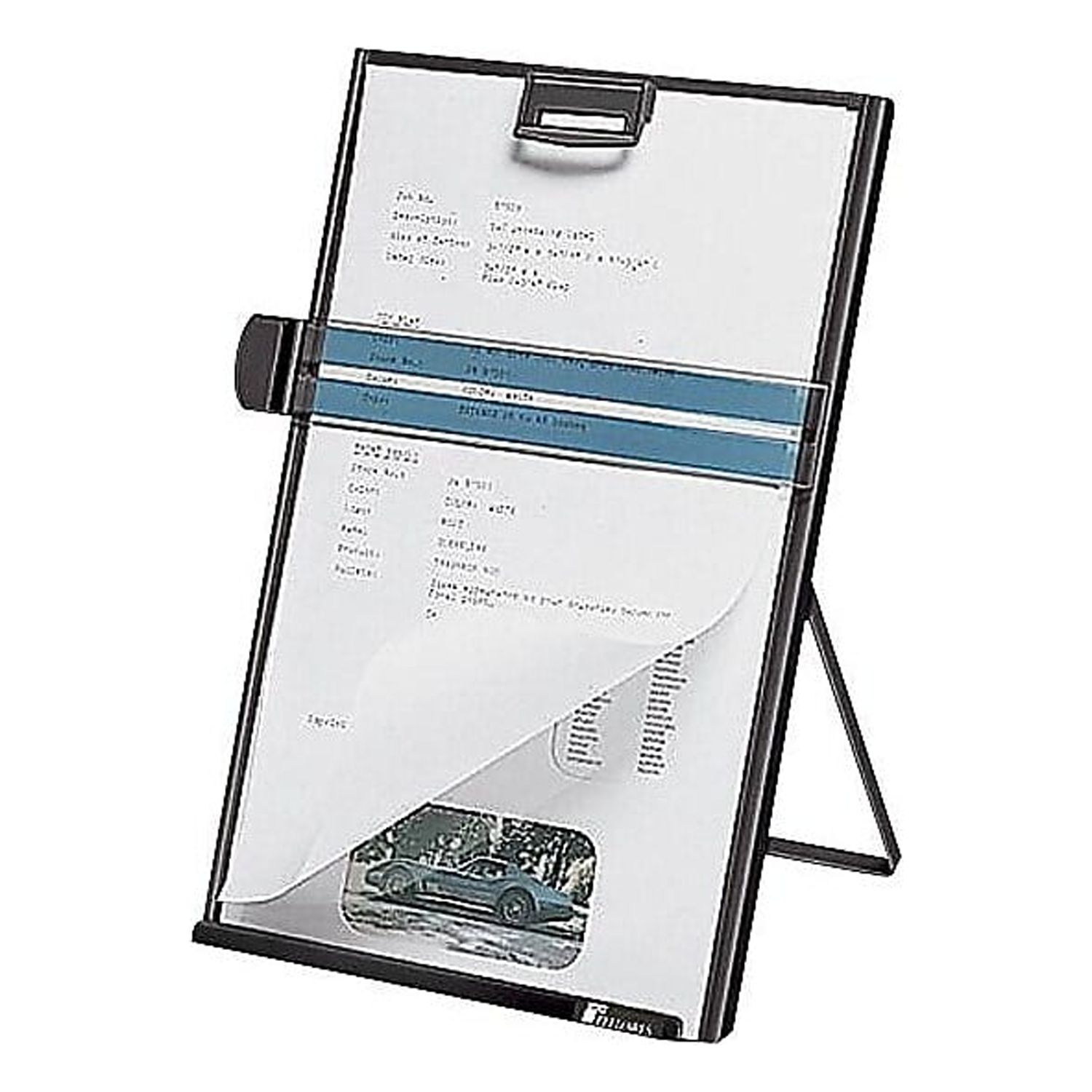 Fellowes 11053 Letter-Size Freestanding Desktop Copyholder, Stainless Steel, Black - image 4 of 5