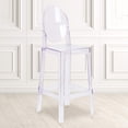 thumbnail image 1 of Bowery Hill 46.5"H Contemporary Plastic Oval Back Bar Stool in Crystal Clear, 1 of 8