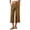 Coffee-0, variant on Women's Linen Capri Pants Wide Leg Straight Casual Summer High Waisted Pants Palazzo Lounge Cropped Trousers with Pockets