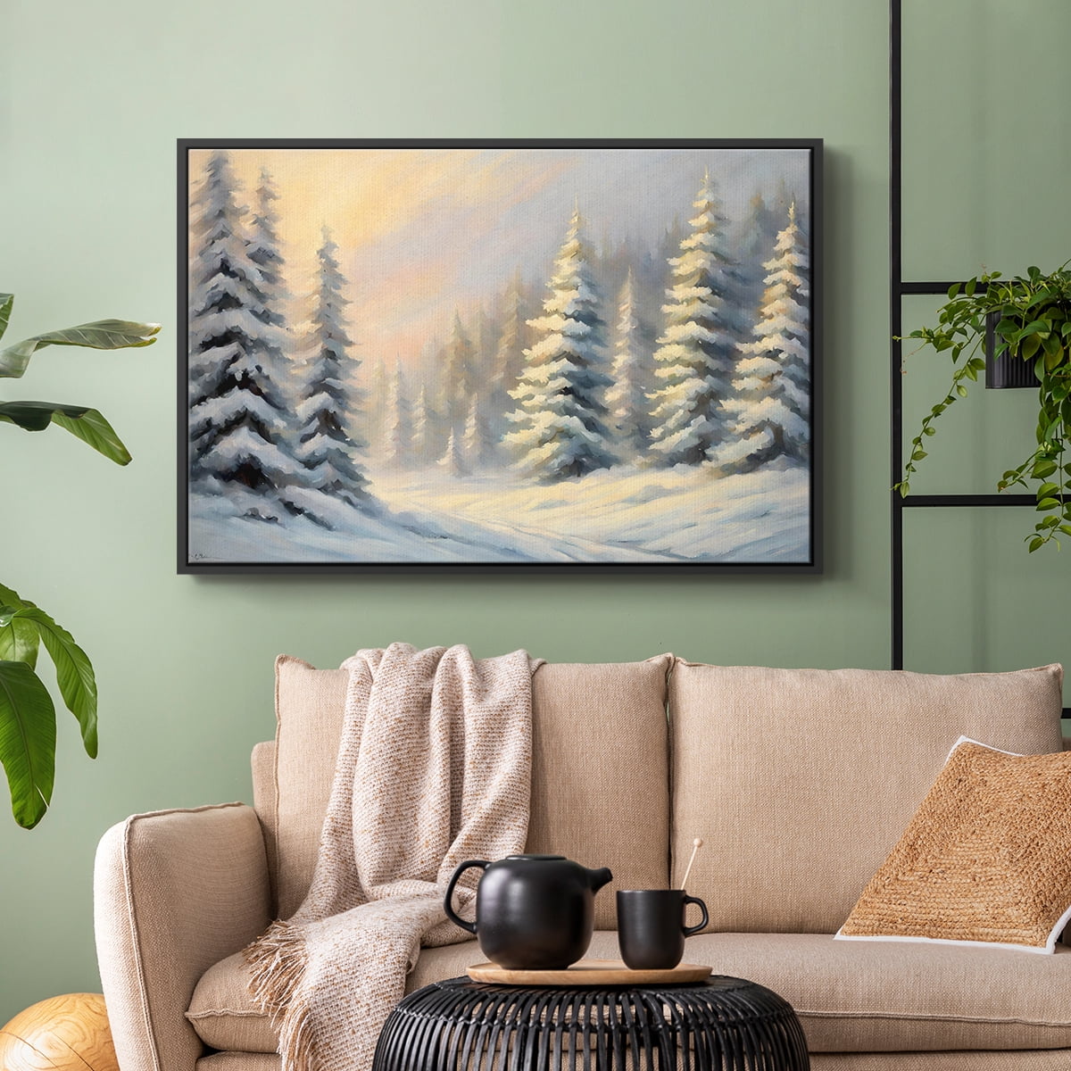 Vintage Landscape-CCII By Wexford Home Framed in Black Wood Gallery Wrapped Canvas 17 in. x 25 in.