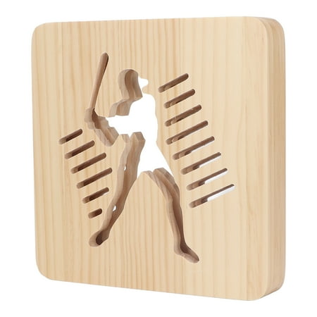 

3D Wood Light LED Light Source Wooden 3D Lamp Warm White Light Easy To Operate For Office