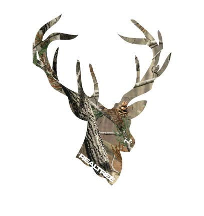 Realtree Decal Antler Logo Contour Cut Real Tree White Die-Cut Sticker 