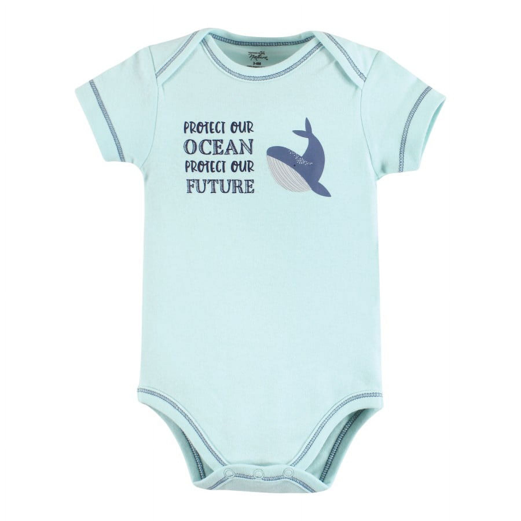 Touched by Nature Organic Cotton Bodysuits, Sea Critters, 0-3 Months