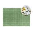 thumbnail image 4 of YFYANG Washable Heat-Resistant Placemats, 70% PVC/30% Polyester, Green Plaid Stripes Kitchen Table Mat, 12" x 18" 6 Piece, 4 of 6