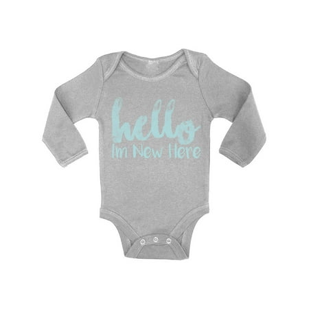 

Awkward Styles Blue One Piece Long Sleeve Baby Romper Lovely Baby Boy Romper Newborn Kids Birthday Gifts Girls Outfits Hello I am New Here One Piece I am New Here Romper I m New Romper Girls Romper